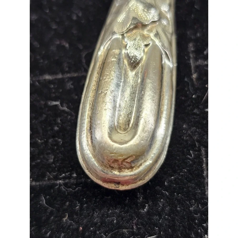 Butter Spreader Sterling Silver Handle Floral Art Nouveau Antique Silver
